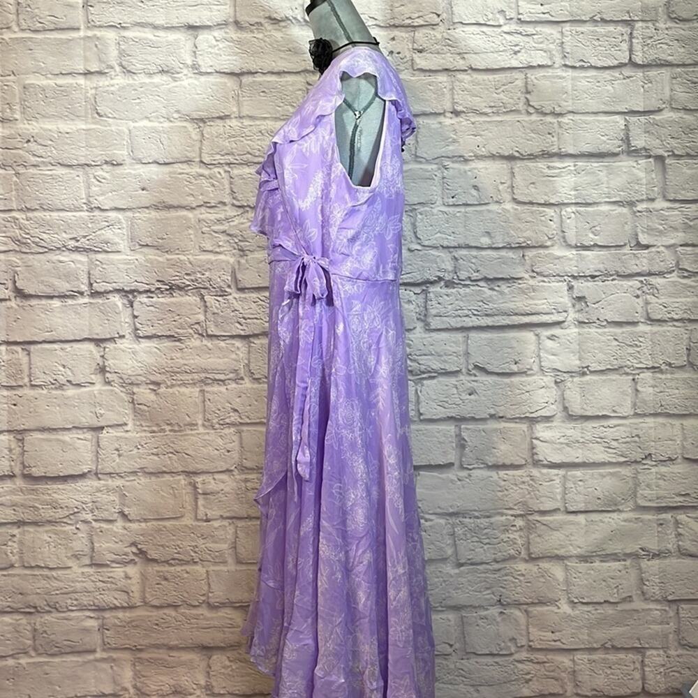 Ralph Lauren Chaps Lilac Ruffle Midi Dress - Picture 4 of 12
